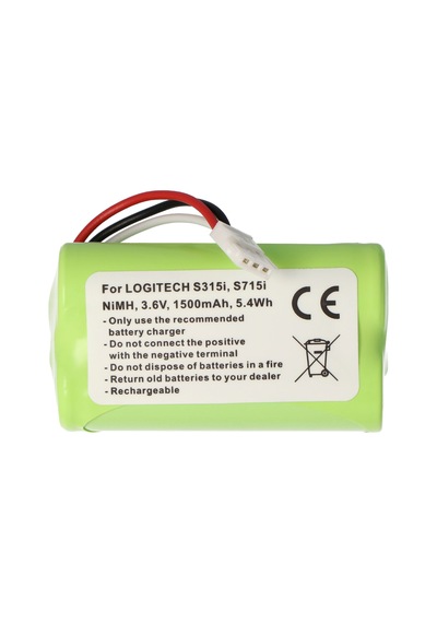 Pil Logıtech S315i, S715i, Nimh, 3.6v, 1500mah, 5.4wh İçin Uygun