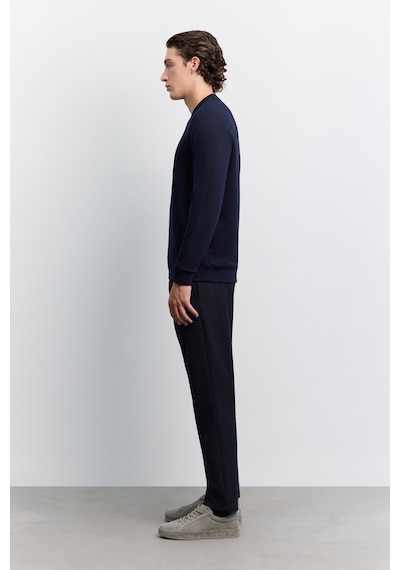 Avva Erkek Lacivert Bisiklet Yaka Kolay Ütülenen Regular Fit Sweatshirt B001035