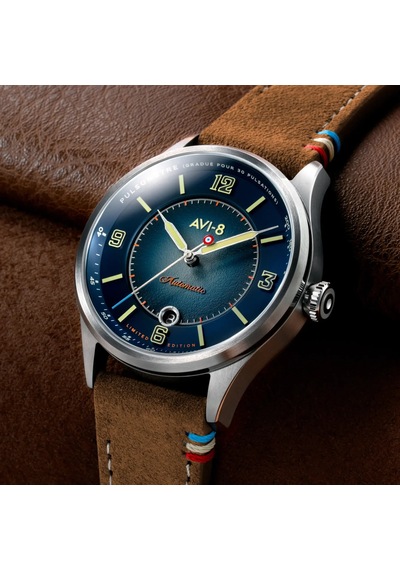 Avı-8 Flyboy Av-4153-02 Lafayette 110th Anniversary Limited Edition Otomatik Erkek Kol Saati Gri