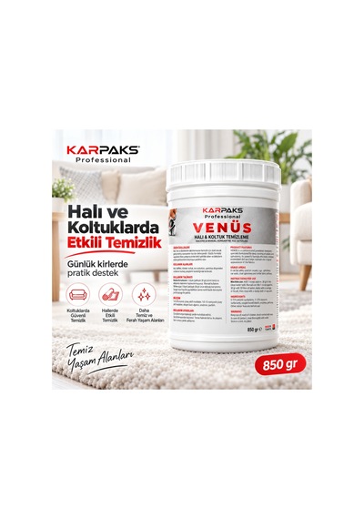 Professional Venüs Halı Ve Koltuk Tozu 850 Gr Ultra Konsantre Kalıcı Ferahlık Tüm Makinelerle Uyumlu Tekli