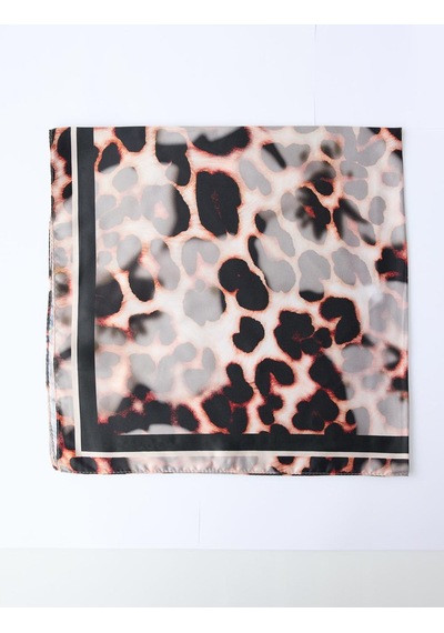 Jimmy Key Kahverengi Çizgi Detaylı Leopar Desenli Dokuma Eşarp 5ww495464800