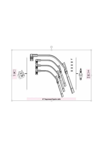 Autoline Are92640 Buji Kablosu Clio I Iı 96 03 Kng 97 Twingo 96 00 1.2 8v D7f