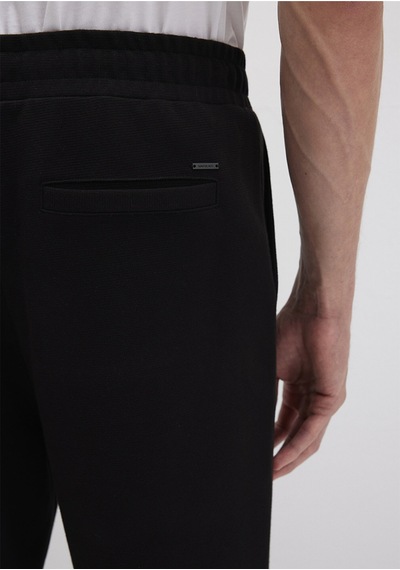 Mavi - Siyah Örme İnterlok Pantolon 0010489-900 Siyah