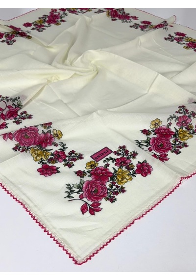 Eripek 2'li Paket Oyalı % 100 Pamuk Tülbent 6805 Krem-somon