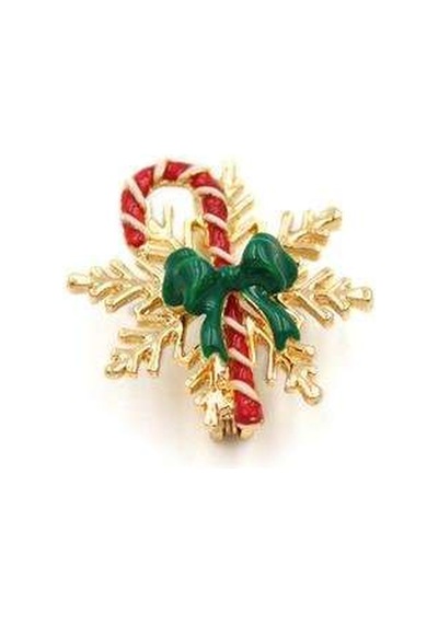 Yılbaşı Noel Şekeri Broş - Altın Renk: Altın