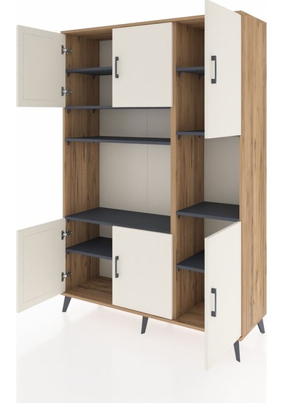 Hyperion Dolap 9 Raflı 6 Kapaklı 132x44x195 Çam-aytaşı/antrasit Aytası/antrasıt Hyperion Dolap 9 Raflı 6 Kapaklı 132x44x195 Çam-aytaşı/antrasit Aytası/antrasıt