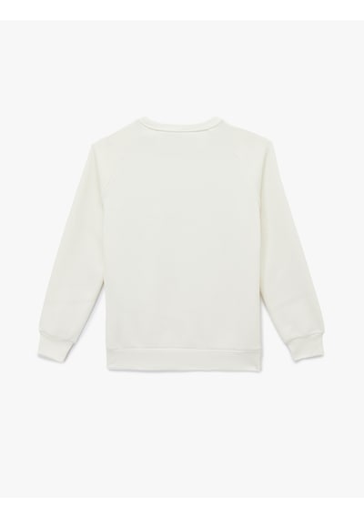 Koton Uzun Kollu Fiyonklu Bisiklet Yaka Oversize Sweatshirt Ekru 6wal10210ık Ekru