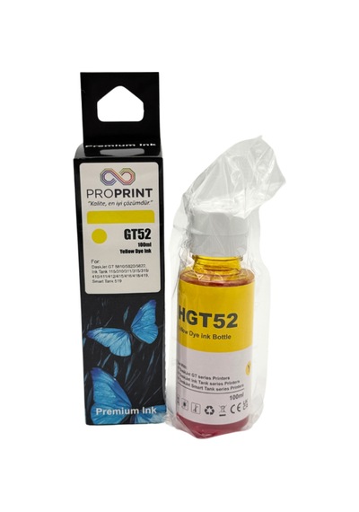 Proprint Hp Gt52xl-m0h56ae Sarı Uyumlu Mürekkep 100 Ml 6,000 Sayfa 750