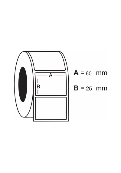 A1 Etiket 25 X 60 Termal Barkod Etiketi 10 Rulo 10000 Adet