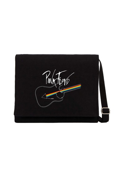 Pink Floyd Guitar Siyah Kanvas Postacı Çantası