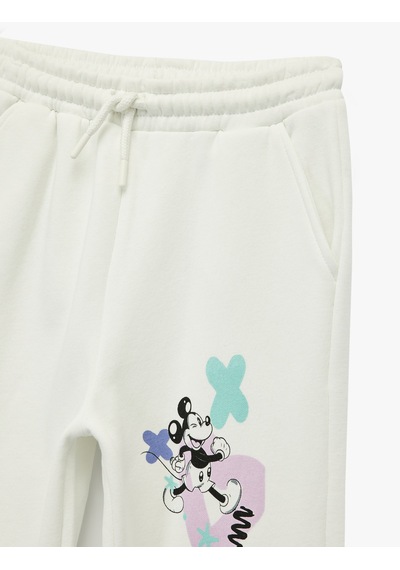 Koton Lisanslı Mickey Mouse Baskılı Jogger Eşofman Altı Ekru 6wkg40192ak Ekru