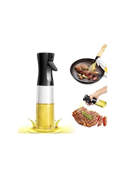 200 Ml Sprey Yağdanlık Cam Şişe Yağ Püskürtücü Siyah Diğer