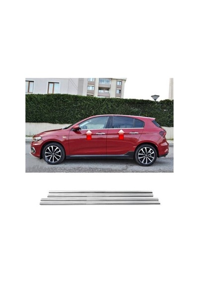 Fiat Egea 2016-2022 Krom Cam Çıtası 4 Parça Paslanmaz Çelik