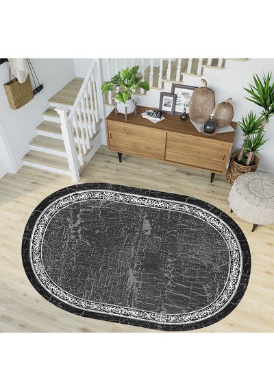Rovigo Home Dijital Baskı Yıkanabilir Kaymaz Taban Oval Salon Halısı RVG7272-HY939 Çok Renkli