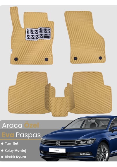 Volkswagen Passat B8 2015-2019 Uyumlu Eva Paspas Tam Set Araca Özel,su Geçirmez,hızlı Montaj
