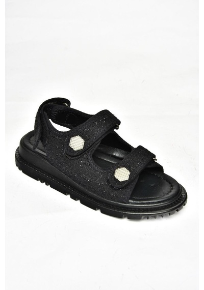 Fox Shoess267122004 Siyah Kumaş Kadın Sandalet Siyah