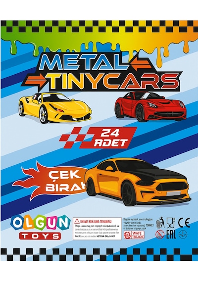 Metal Tınycars Çek Bırak Metal Oyuncak Arabalar 24 Lü Set