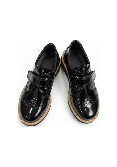 Zekids Erkek Çocuk Rugan Oxford Ayakkabı-17249 Siyah