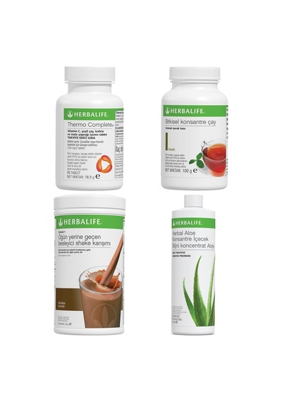 Herbalife Shake Çikolatalı, Thermo Complete, Aloe Vera Konsantre Içecek, Klasik Çay 100gr Birer Adet
