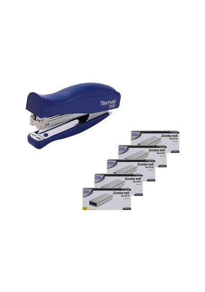 Temat Zımba Makinesi 24/6 Mavi 7500 + 5 Adet Tel