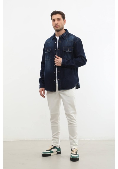 Banny Jeans Erkek Oversize Jean Ceket Lacivert