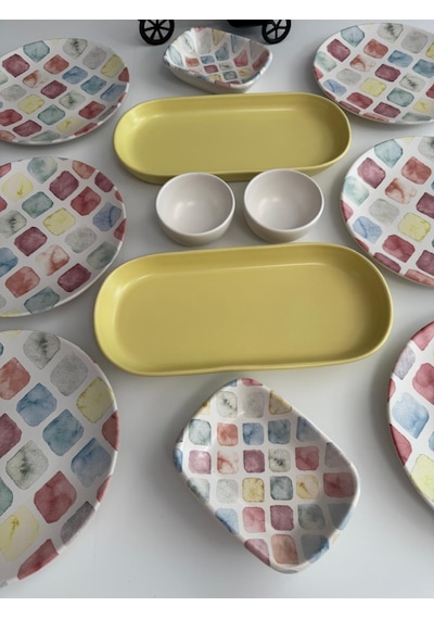 Takım Kahvaltı Colors Noyan 12 Parça 6 Kişilik Desenli