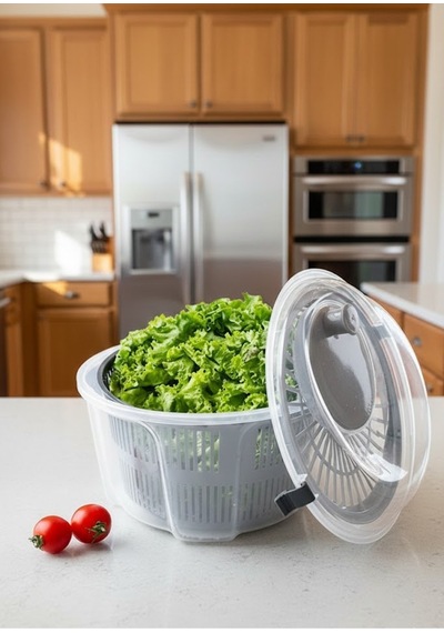Pratik Sebze Kurutucu Ve Salata Hazırlayıcı 4.5 L Geniş Hazneli Gri - 843984977 Diğer