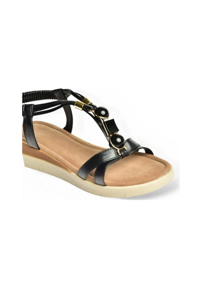 Fox Shoes Y274801509 Siyah Boncuklu Kadın Sandalet