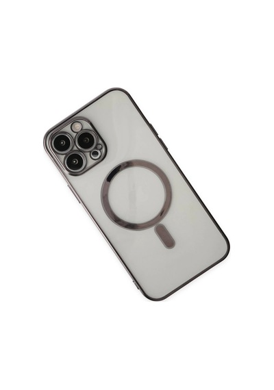 Apple Uyumlu iPhone 14 Pro Kılıf Magneticsafe Lazer Silikon Siyah/