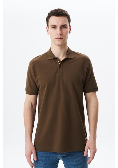 AR-MA Arma Erkek Regular Fit Basic % 100 Pamuk Pike Polo Yaka Tişört Y29374354802 Kahverengi
