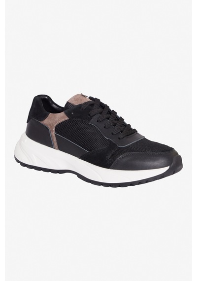 Altınyıldız Classıcs Erkek Sıyah %100 Deri Sneaker Spor Ayakkabı Siyah
