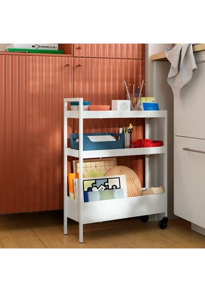 Ikea Nıssafors Servis Arabası, Beyaz, 50,5x19x67 Cm