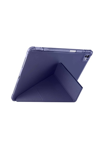 Apple Uyumlu iPad, Pro 13 2024 Kalem Bölmeli Akıllı Uyku Modlu Trifolding A2925 / A2926 Tablet Kılıfı Kapaklı Kılıf