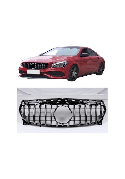 Mercedes CLA Serisi CLA180 CLA200 CLA250 W117 GT 2017 2018 2019 İle Uyumlu Piano Black Ön Panjur Izgara
