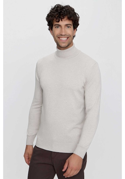 Morven Basic Dinamik Fit Rahat Kesim Balıkçı Yaka Triko Kazak 99kc017003653 Bej