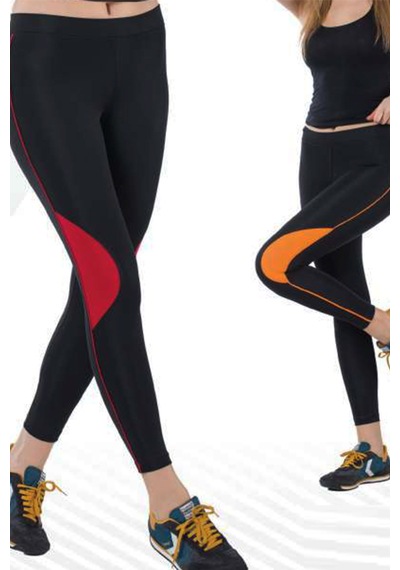 Besttrend Siyah/kırmızı Kadın Sporcu Tayt Edy356k Siyah - Kırmızı