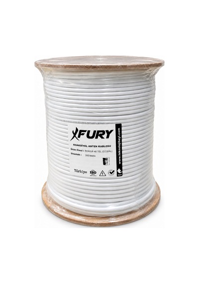 Fury 48 Tel Rg6-u6 Koaksiyel Tv Ve Uydu Anten Kablosu 300 Metre