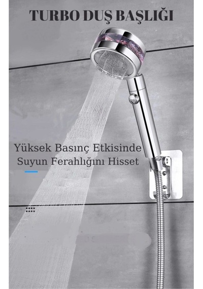 Duş Başlığı Turbo Basınçlı Masaj Etkili Temizlenen Bilir Su Tasarruflu Duş Başlığı Yeni Model Plasti Diğer
