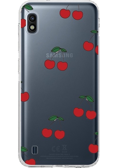 Samsung Galaxy J8 - A6 Plus Uyumlu Kirazlar Tasarımlı Baskılı Silikon Kılıf Renkli