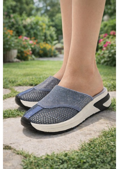 Kadın Günlük Rahat Slip-on Spor Terlik Lacivert