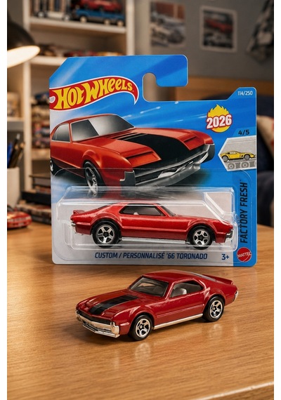 Hot Wheels Custom '66 Toronado - Factory Fresh 2026 Özel Seri Metal Oyuncak Araba Kırmızı