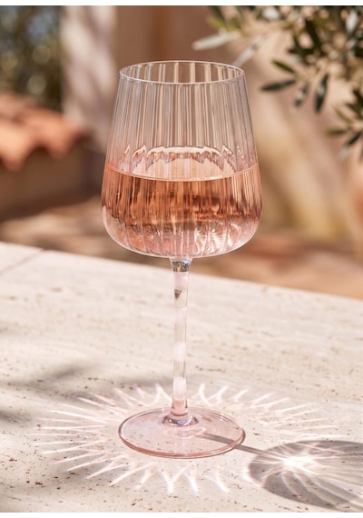The Mia Şarap Kadehi Pembe Beyaz 600 Ml Çok Renkli