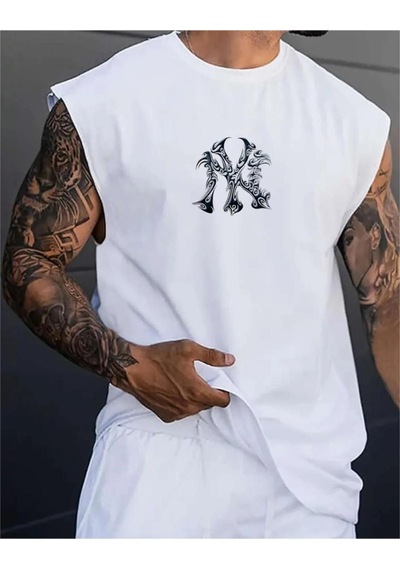 Altamira Erkek Ny Baskılı Oversize Kolsuz T-shirt 001