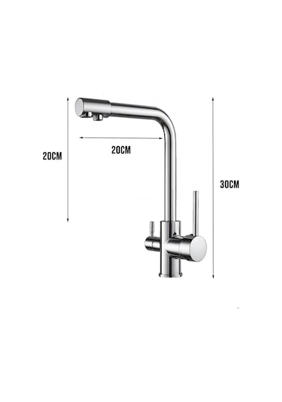 L&G Premium 3 Yollu Musluk Arıtmalı Krom Eviye Bataryası