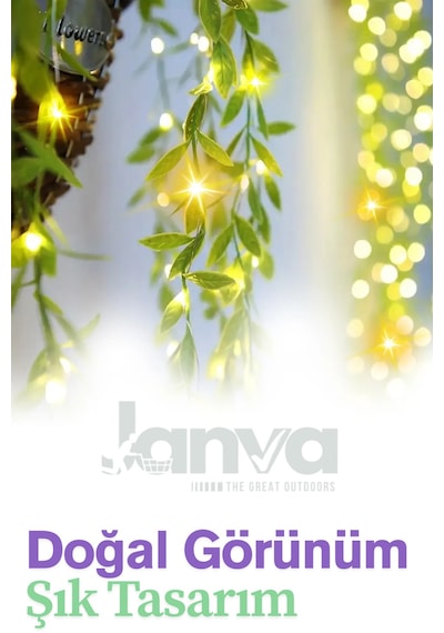 Dekoratif Yapraklı Led Işık 3x1 Metre 180 Led 220v Fişli 3 Modlu Ambiyans Aydınlatma Süs & Dekor Led Günışığı