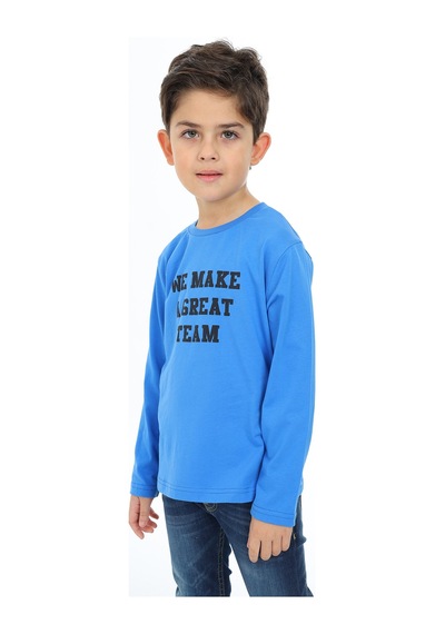 Toontoy Kids Toontoy Erkek Çocuk Baskılı Tişört Saks