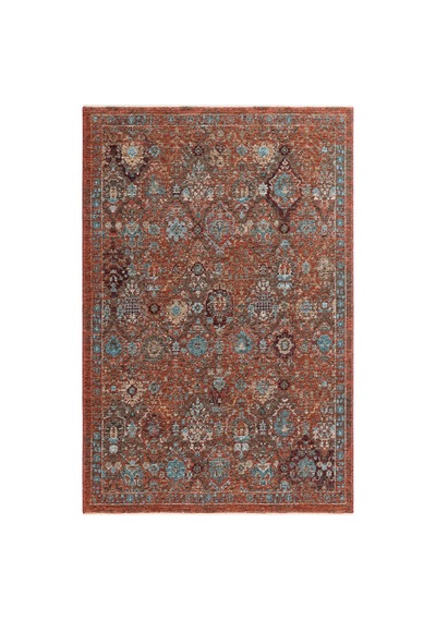 Cool Halı Saray Kiremit Vintage Etnik Çiçek Desenli Yumuşak Dokulu Bohem Oturma Odası Salon Halısı Turuncu