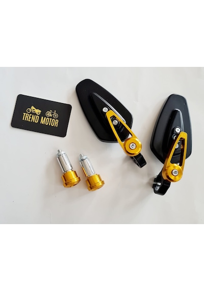 Ayna Takım Gidon Bağlantılı Sarı - Motosiklet Unıversal
