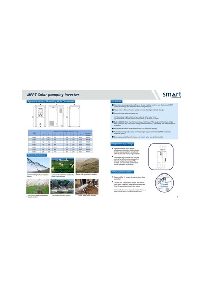 Smart - İnges 5.5 Hp 4 Kw 3x220 Solar Pompa İnverteri - 220 Volt Güneş Enerji Sistemi Sürücüsü
