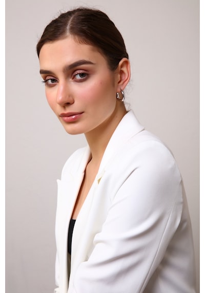 Kadın Vintage Altın Kaplama Gold Halka Küpe Gümüş